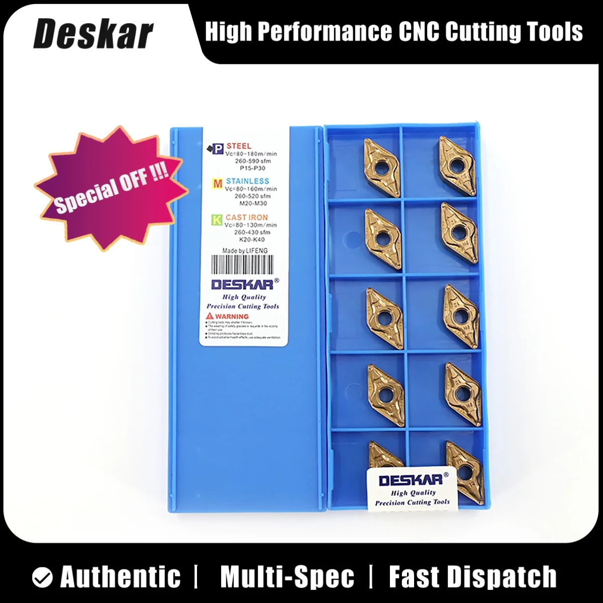 

Deskar 100% оригинал DNMG DNMG1504 04 08 12 1506 012-MA CF HQ TM PM WP15 CP2430 CA5525 LF9018 LF9118 Токарный вкладыш 10 шт.