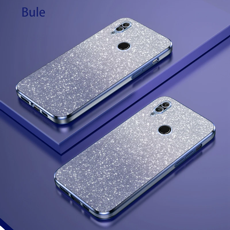 For Honor 8X Case Honor 8X Phone Case JSN-TL00 JSN-L21 Luxury Gradient Glitter Plating Silicone Back Cover Funda