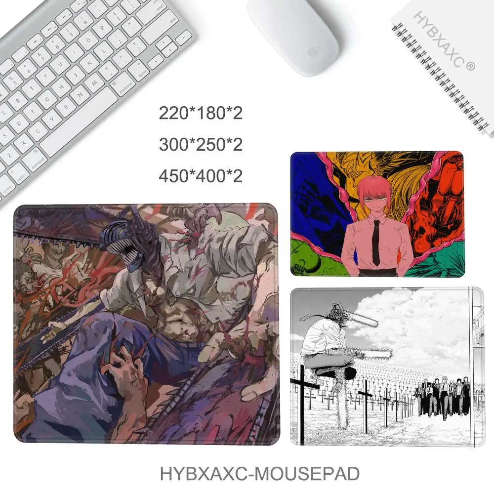 HYBXAXC Anime C-Chain saw M-Man Small Mouse Pad Desk Desktop Computer Keyboard Wireless Mouse Boy Girl Gift for Play games