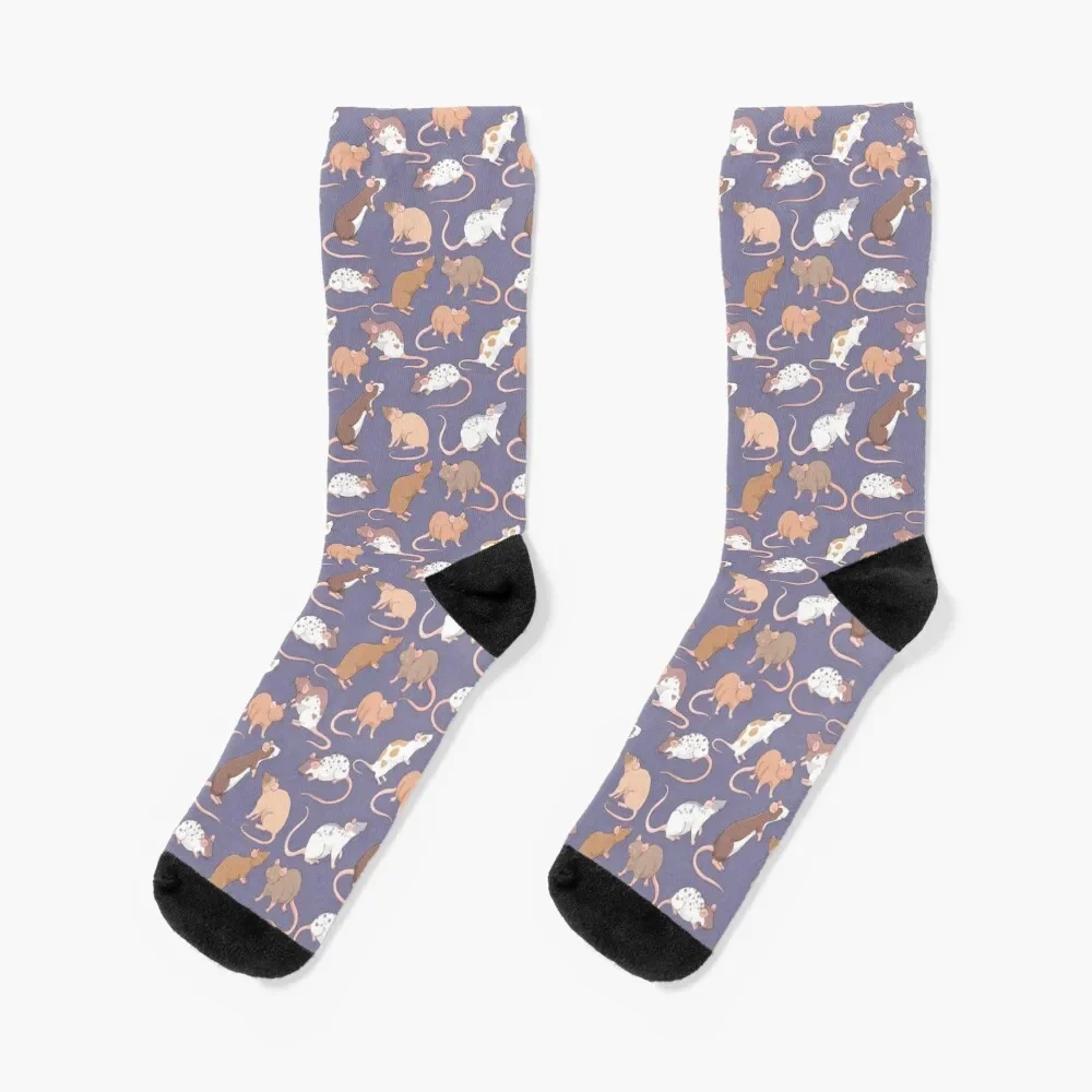 

Cute rattie rats against a slate grey background by Whimsicolourart Socks Non-slip retro Mens Socks Women's