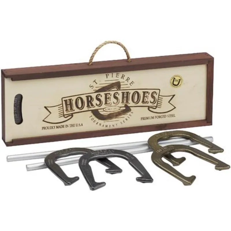 

St. Pierre American Professional Horseshoe Set in Wood Case