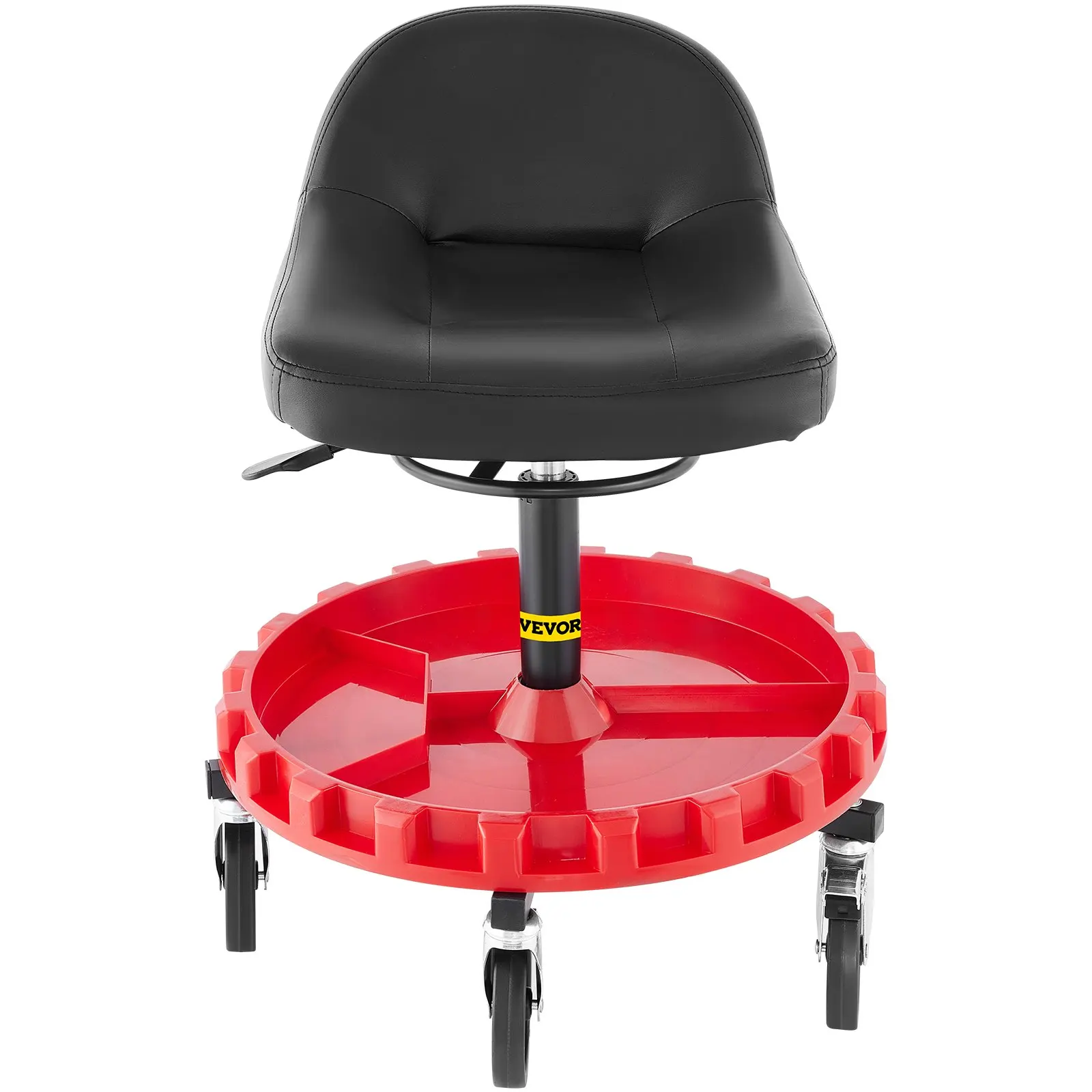 300 LBS Rolling Garage Stool, Adjustable Height Mobile Rolling Gear Seat, Round Tray Garage Pneumatic Stool,Casters