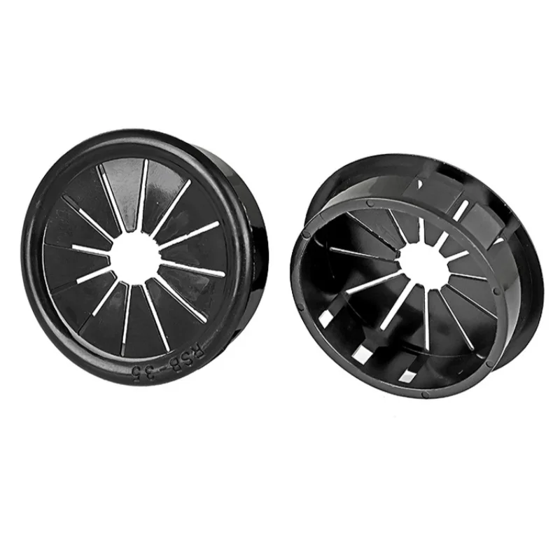 Black Nylon Plastic Cable Hole Cover RSB 10-100mm Furniture Dust Plug Buckle Table Grommet Wire Passing Line Outlet Rings image 5