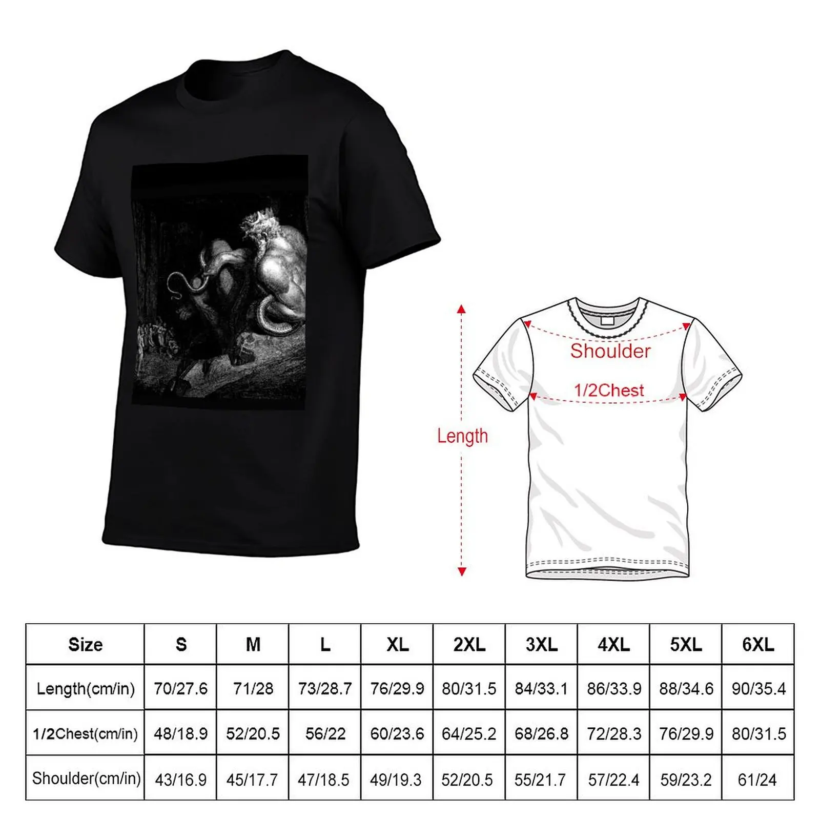 Lithograph - Gustave Doré - Dante Alighieri - Inferno Plate 13 (Canto V Minos) from the Divine Comedy T-Shirt