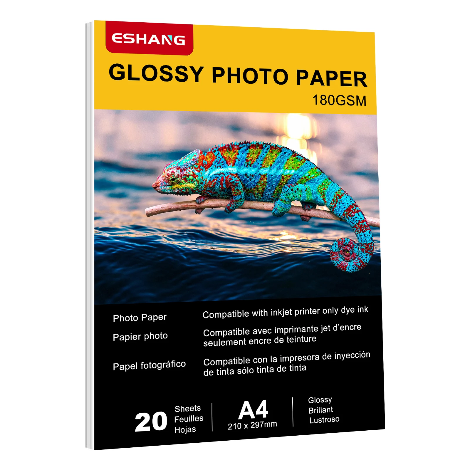 20 Sheets A4 Glossy Photo Paper 180gsm High Resolution 5760dpi Inkjet Printing Material Paper for Wedding Albums Art Prints