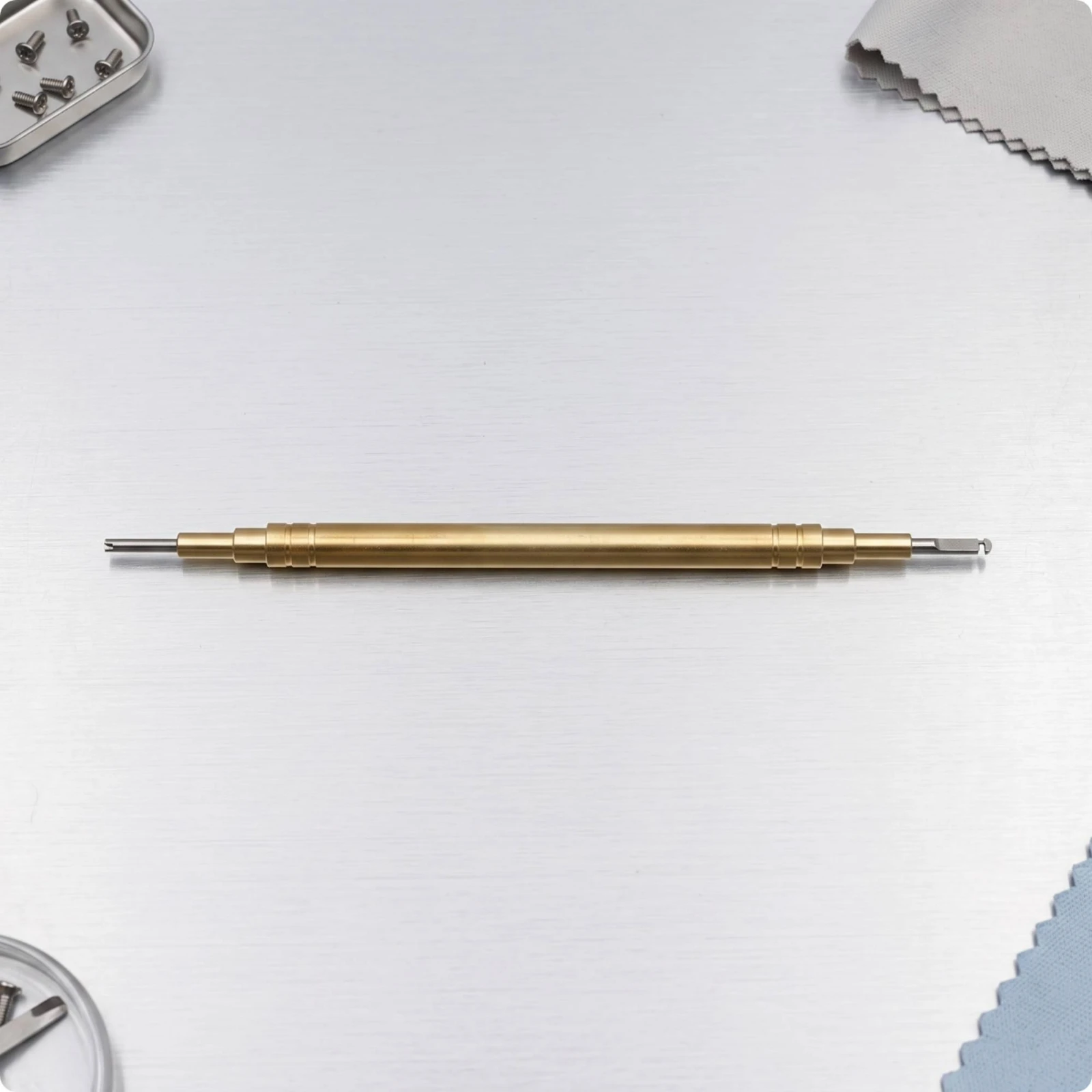 Watch Balance Wheel Repair Tool Brass-Colored Watch Balance Wheel Calibration Tool Metal Rod Accurate Versatile for Watchmakers