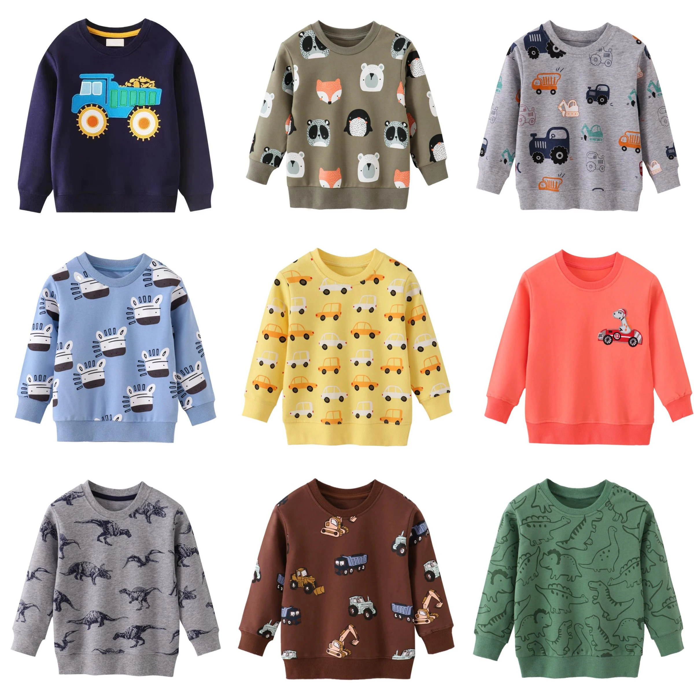 2025 Spring Autumn Children Boys Sweatshirts Solid Cotton Long Sleeve Toddler Boys Pullover Tops Cuffs Kids Boys Sports Shirts