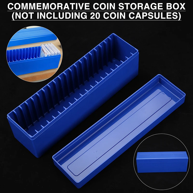 OEM Storage Box Plastic Case 265*92*70mm Commemorative Coin Storage Box For 20 Certified PCGS NGC Slabs Coin Collection Holder