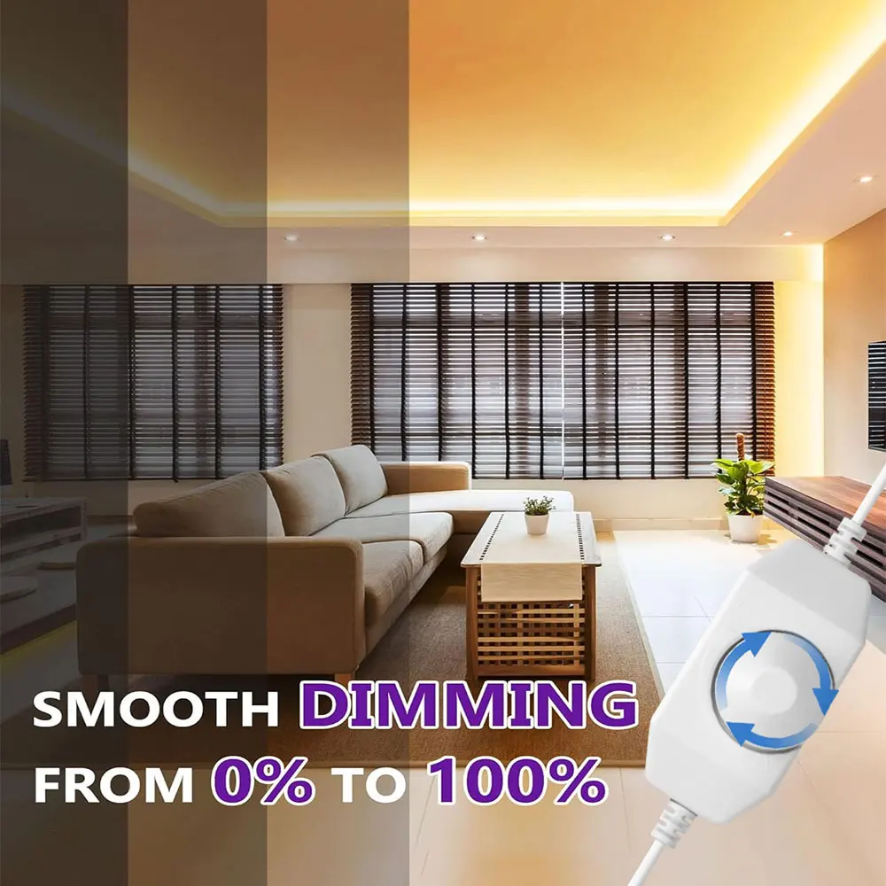 8mm Flexible USB COB LED Strip, Dimmable Light with Dimmer for Bedroom, Kitchen and Wedding Decor