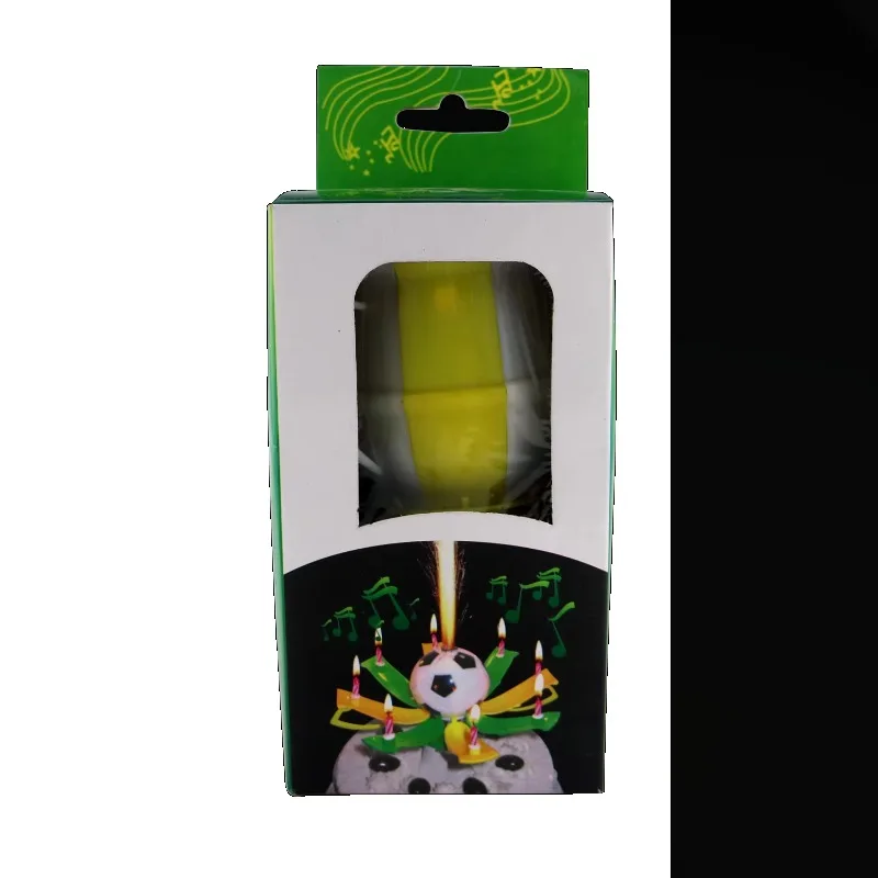 Happy Birthday Smokeless Football Trophy Music Candle Decoration Event Music Candle Supplies