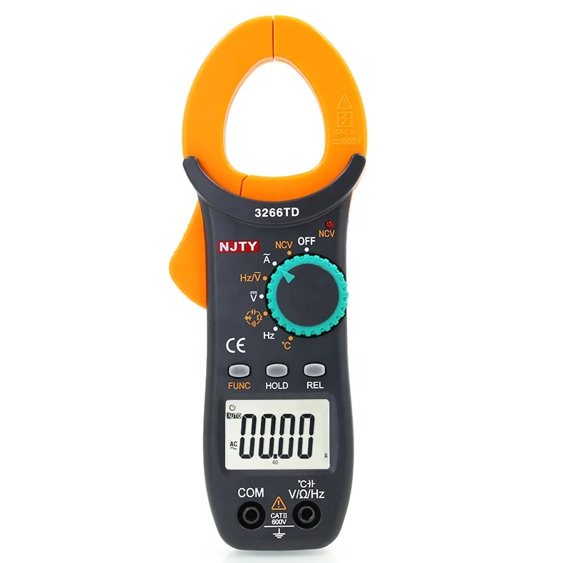 Pinza Amperimétrica Digital 3266TD, Multímetro Mini para Medir Voltaje CA/CC, Amperios, Ohmios, Diodos, Corriente, Voltaje, Resistencia, NCV