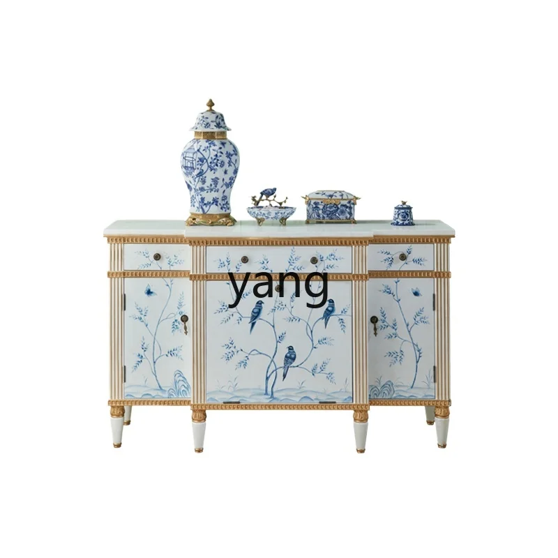 Yjq Real Meal Storage New Chinese Blue and White Tea New Classical Room Hall Aisle Hallway Counter