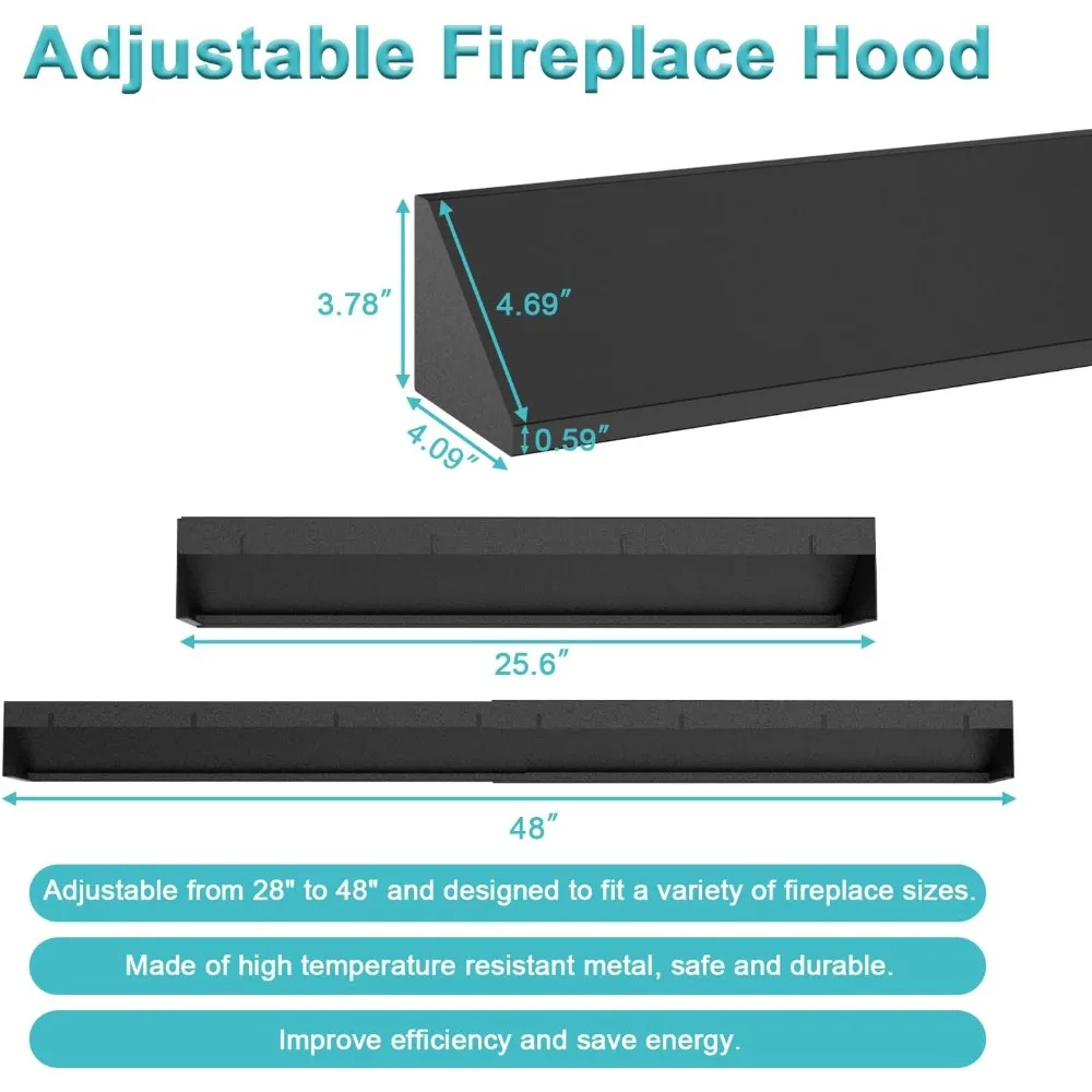 شفاط مدفأة مرن، نطاق 28-48 بوصة، مثالي لأحجام الموقد المختلفة مع عزل ممتاز ومقاومة للتآكل
