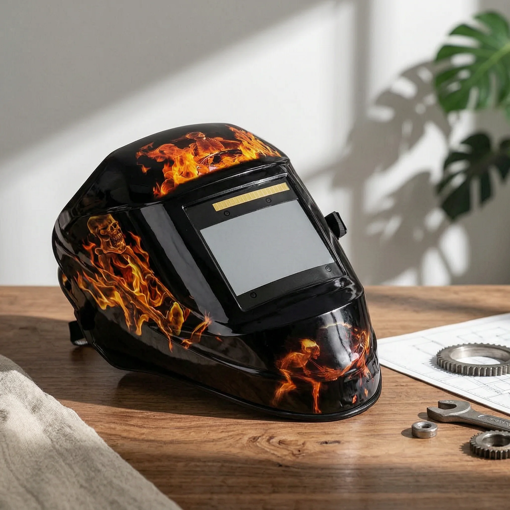 Auto-Darkening Metal-Joining Helmet Adjustable Auto Darkening Metal-Joining Helmet Full Face Mask Lightweight Large Viewing