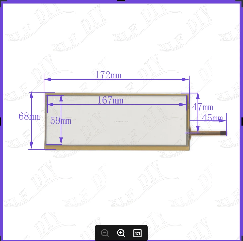 ZhiYuSun 4lines resistance touch panel 172*68mm  Navigator screen 172mm*68mm this is compatible