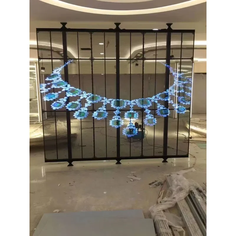 High Brightness P3.91 LED Display Screen Transparent Waterproof Glass Facade Window for Outdoor Sunlight Shopping Mall