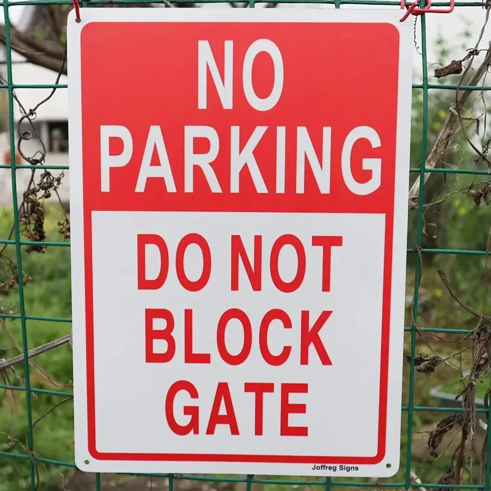 Joffreg No Parking Do Not Bolck Gate Sign,14 x 10 Inches,Reflective Aluminum,