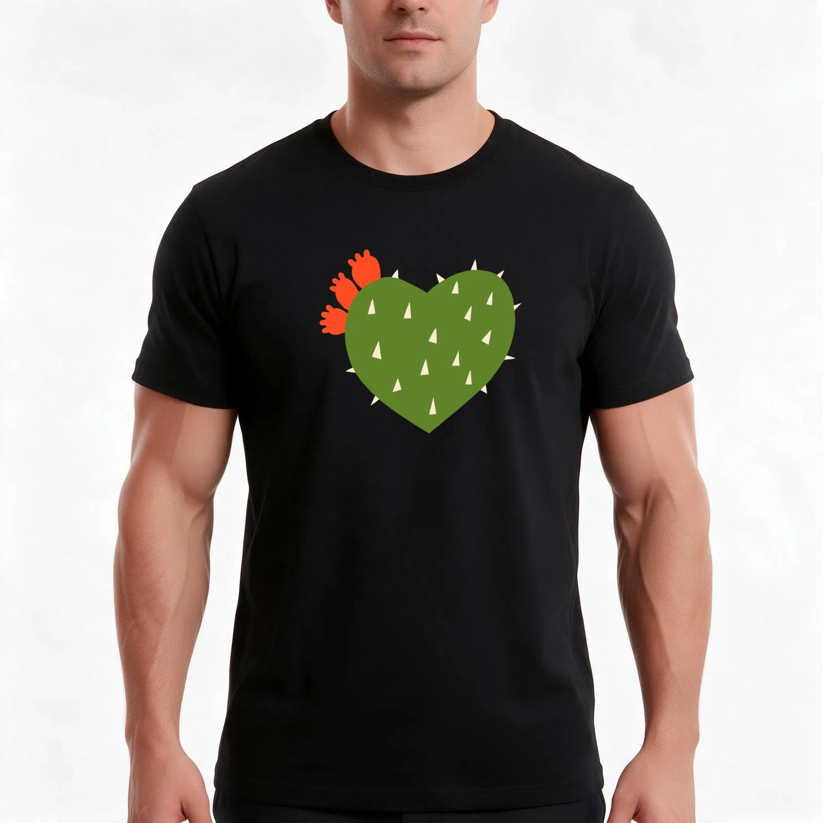 PRICKLY HEART T-Shirt Summer Casual Cotton Tee Oversized Streetwear Tops Vintage Graphic Print Loose Fit Short Sleeve