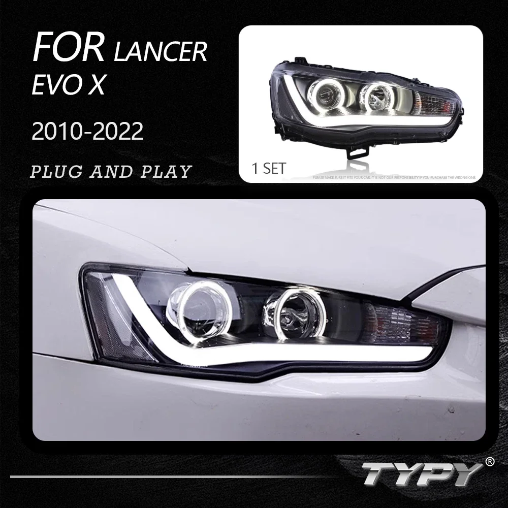 

TYPY Car Headlights For Mitsubishi Lancer EVO X 2010-2022 LED Car Lamps Daytime Running Lights Dynamic Turn Signals