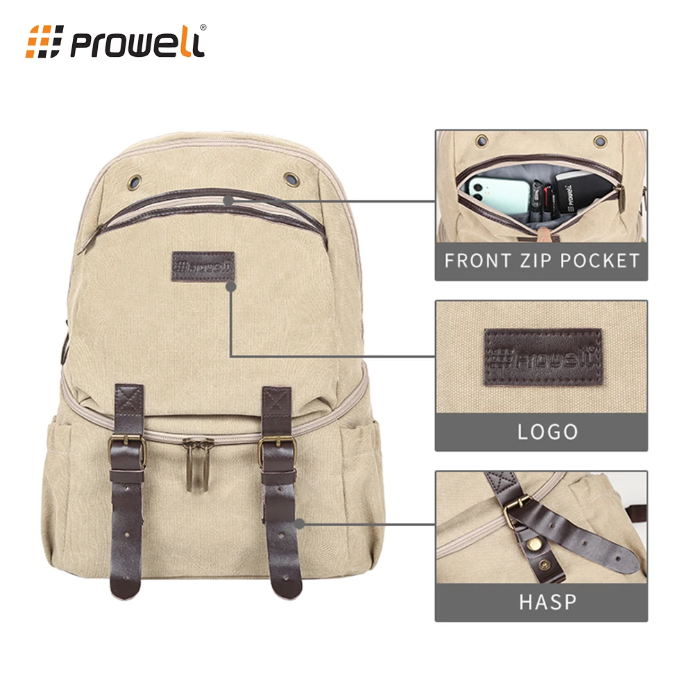 Prowell Camera Backpack Bags Canvas Leisure Multifunctional photography Backpack Bag Travel Camera Backpack For Canon Sony Nikon