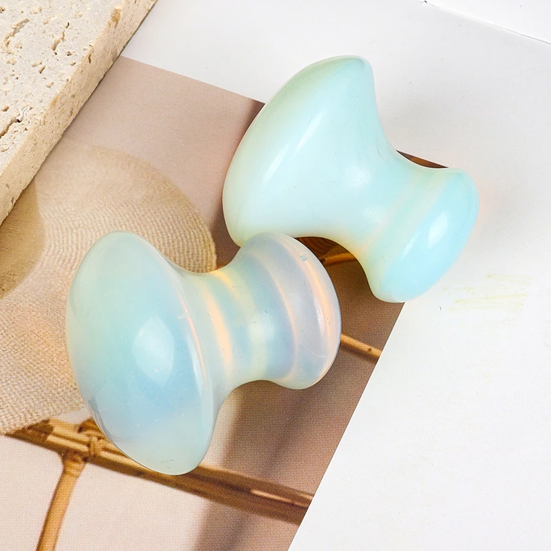 Opalite Mushroom Face Gua Sha Natural jade Crystal Stone eye massager Skin Care Neck Body Scraping Board Beauty Product