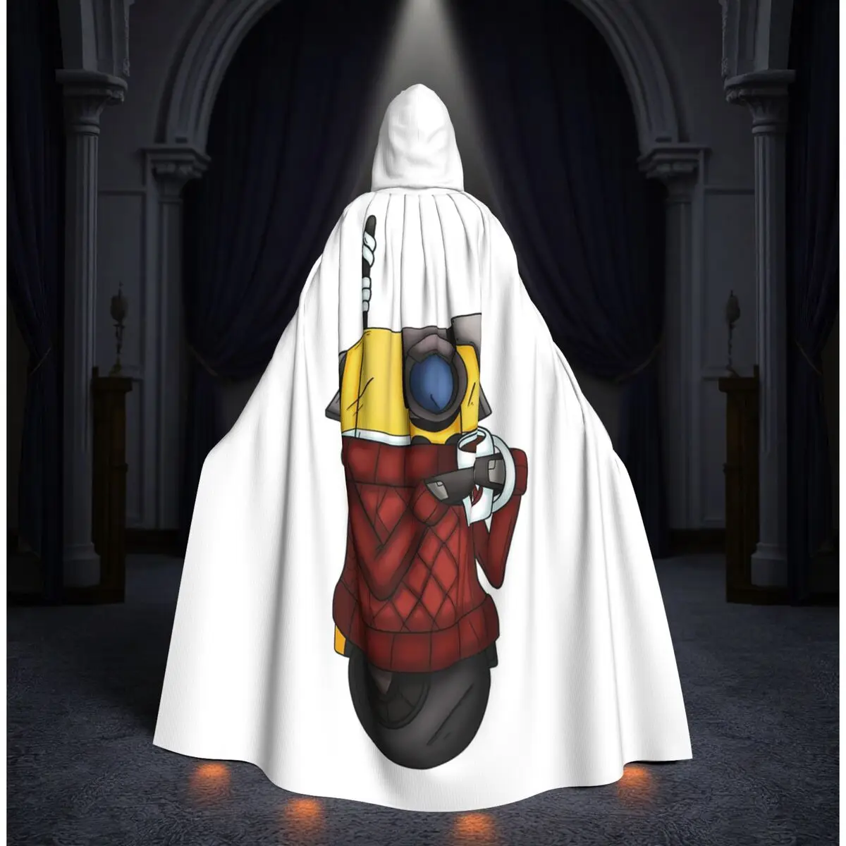 

Уютный свитер-накидка Claptrap из Borderlands, длинный капюшон, средневековый костюм ведьмы, плащ для косплея, пальто на Хэллоуин, унисекс для взрослых