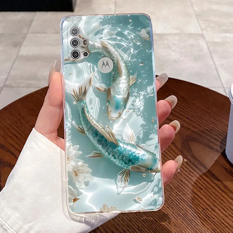 For Motorola Moto G10 G20 G30 Phone Case Cute Cartoon Rabbit Hearts Painted Clear Soft Silicone Cover for Moto G 10 20 30 Funda view 3