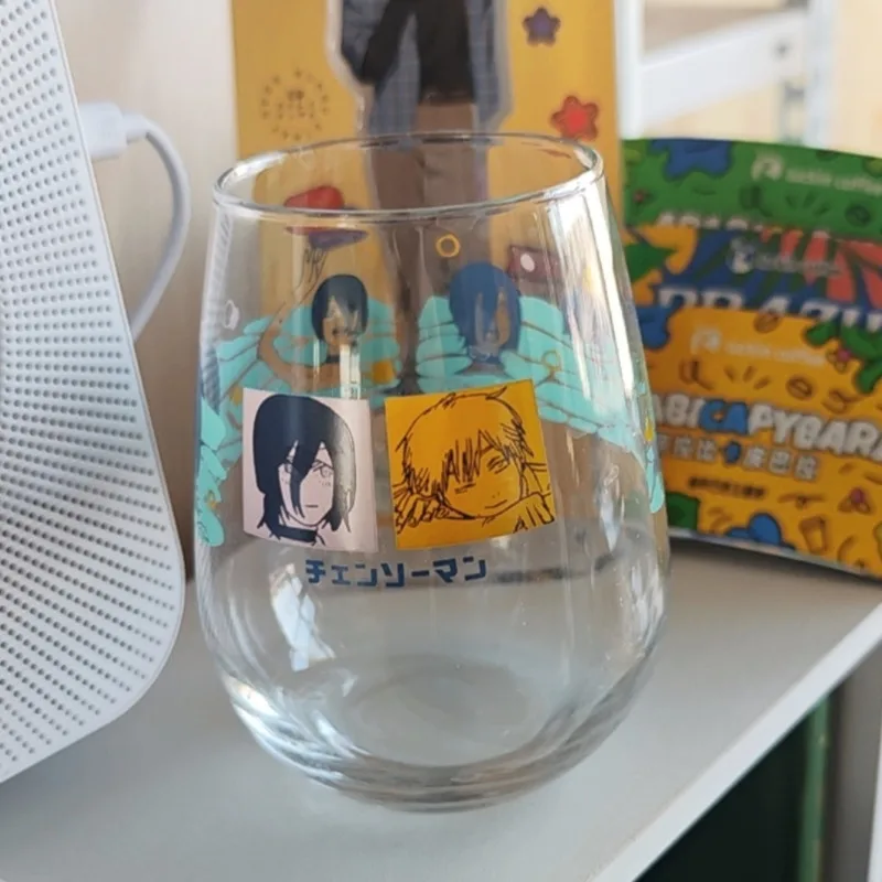 High Capacity Chainsawed Mans Reze Glass Cup Thickened, Juice Milk Cup Drinking Vessel Anime Gift For Girls Home Bar Decor