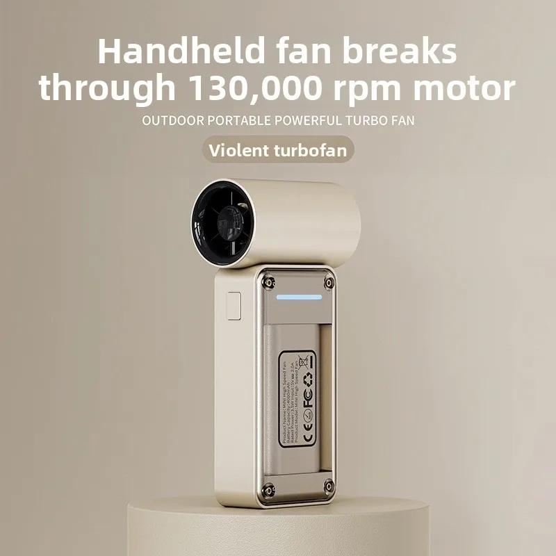 Turbo Fan 130000 RPM One-Click & 3-Speed Adjustment Multi-Functional Handheld Quiet Fan