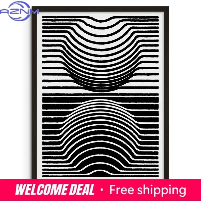 

AZNM Modern Abstract & Typography Collection Canvas Wall Art, Single Unframed Print, Minimalist Colorful Illustration Poster For