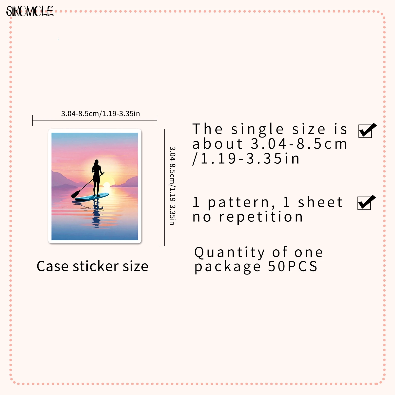 10/30/50 Uds. Pegatinas de tabla de Paddle de pie de dibujos animados bonitos deportes geniales estéticos DIY calcomanía de equipaje de viaje para niños paquete de pegatinas de grafiti