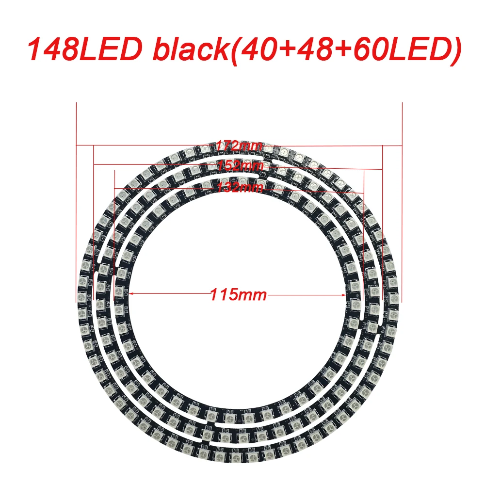 WS2812B Adressierbarer LED-Pixelring 8 bis 241 LEDs WS2812 5050 RGB-LED-Diodenring Farb-IC Integrierte LED – Detail 20