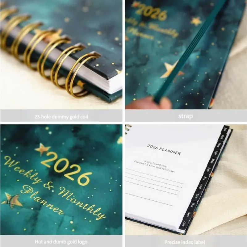 2026 Planner Hard Cover Calendar Planner Schedule Notebook Journaling Notebooks For Students And Daily Journaling D2RC