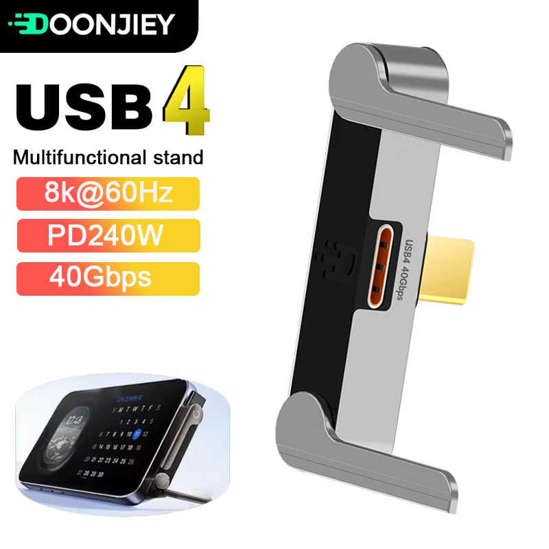 Full Function Type C Phone Charging Bracket Adapter 8K@60Hz 240W Fast Charging 40Gbps Speed Transmission Portable for Travel