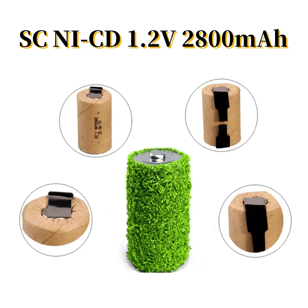 100% Brand-New 2024 SC Battery 1.2V 2800mAh NI-CD  Rechargeable Battery with Welding for Electric Screwdrivers, Electric Tools