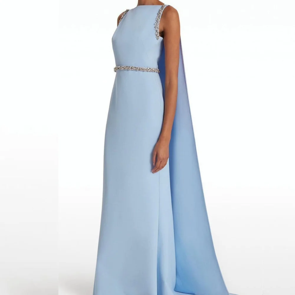 Maßgeschneiderte Exquisite Formelle Abendkleider Strass-Glitzer Ärmellose Trompeten-Lange Kleider Elegantes Partykleid für Hochzeiten