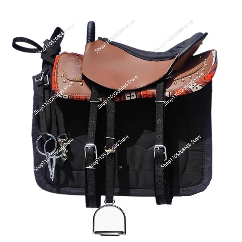 Large Saddle Full Set of Mongolian Saddle and Horse Gear New Cowhide Saddle Fine Equestrian Supplies