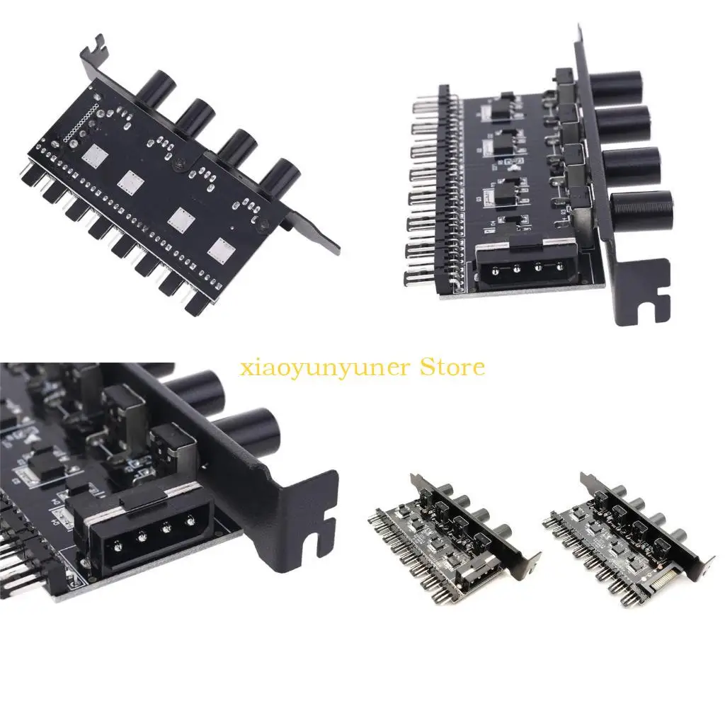 P9JB 4 Knob enfriamiento Ventilador refrigeración PC 8 canales Cuble ventilador para estuche CPU HDD V