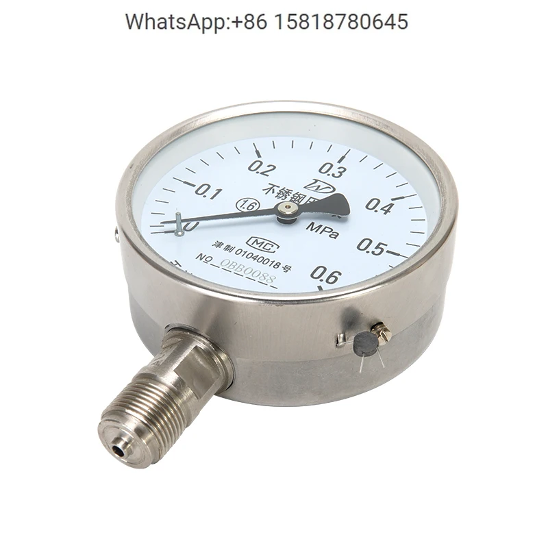 Stainless steel pressure gauge YF100 vacuum negative pressure steam water pressure hydraulic/corrosion-resistant YBF100