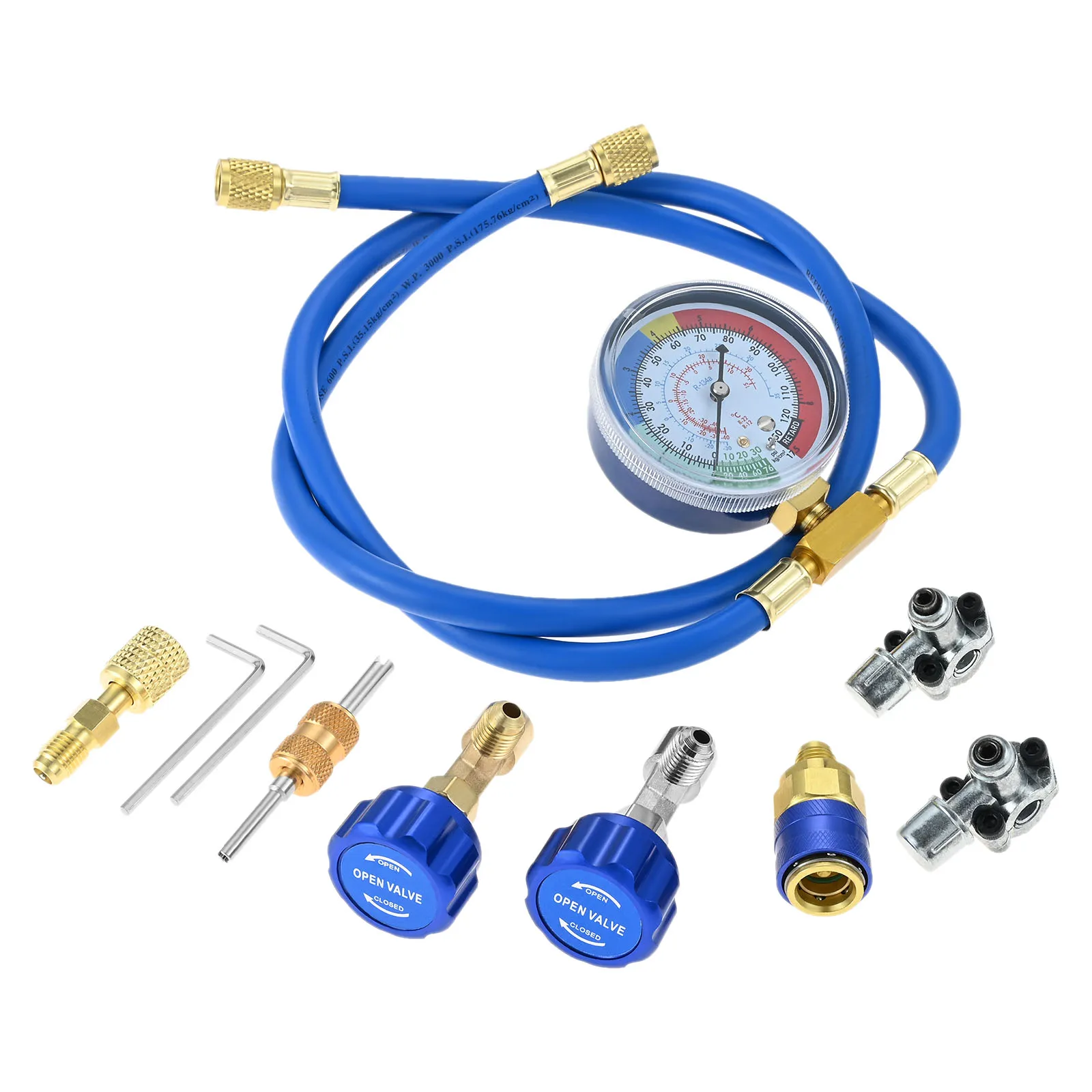 

R134A Комплект для заправки шланга для заправки хладагента с пулевидным пирсинг-клапаном BPV31 R134a Быстроразъемное соединение Самоуплотняющаяся банка для метчиков