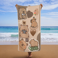 Cute capybara beach towel,soft and quick-drying, lightweight and absorbent,perfect for travel,swimming, camping, children's gift