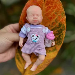 15cm Mini Washable Pascale Solid Silicone Bebe Reborn Girl With Painted Skin Soft Touch Handmade Lifelike Real Reborn Dolls