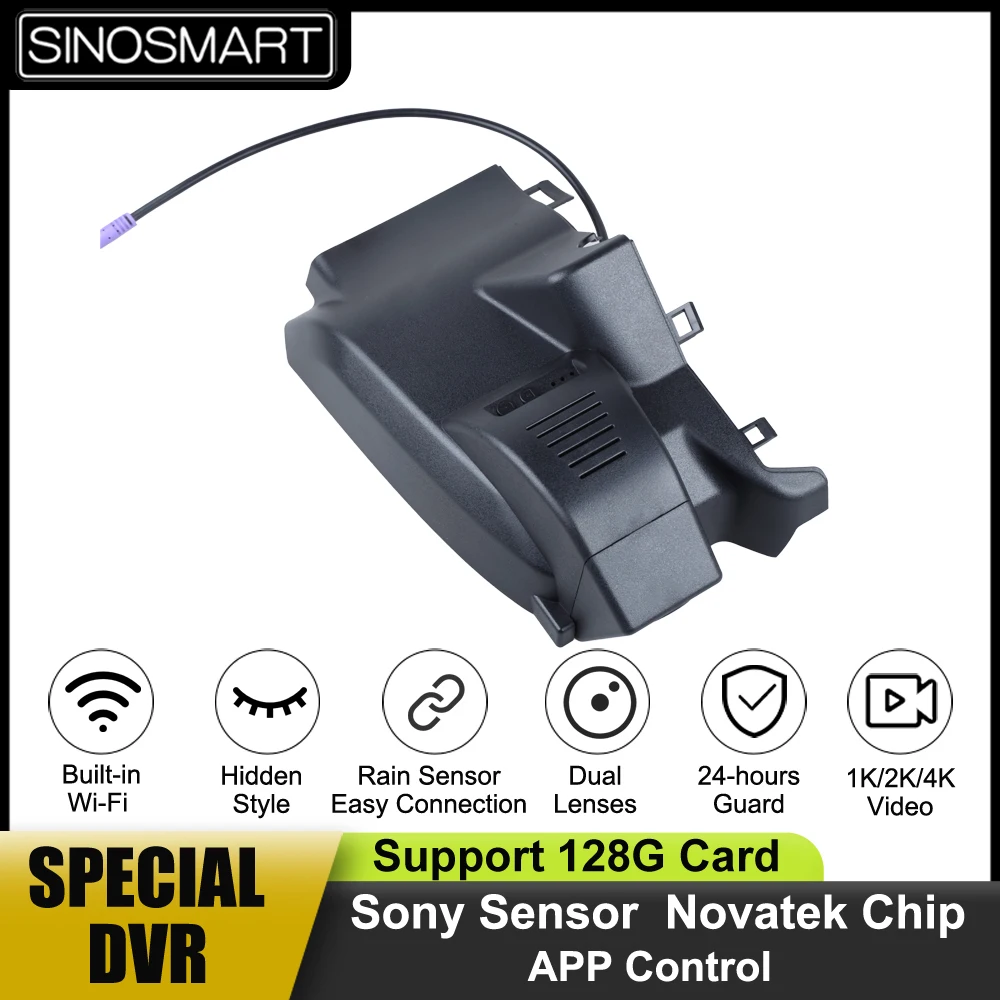 

SINOSMART Novatek 1080P Dash Cam Car DVR Camera Cycle Recording for Geely PREFACE Tugella 2021 260T 300T SONY IMX307