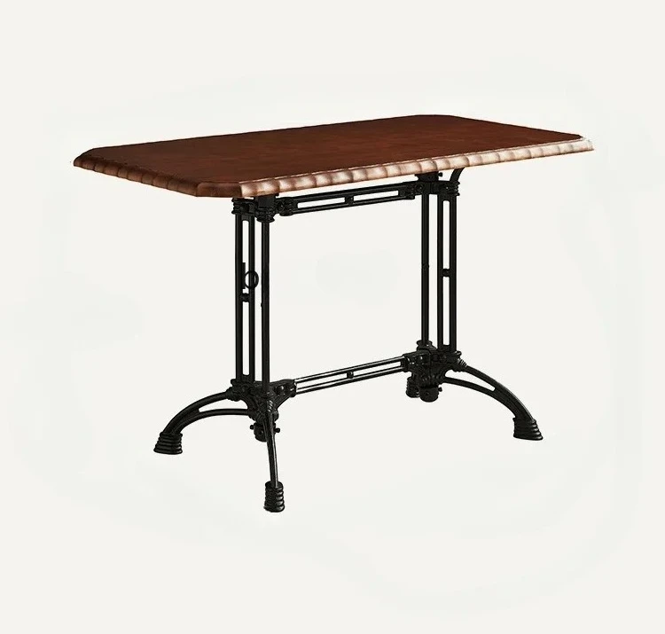 French Style Vintage Dining Table Solid Wood Rectangular Living Room Home Leisure Restaurant Coffee Shop Table Simple