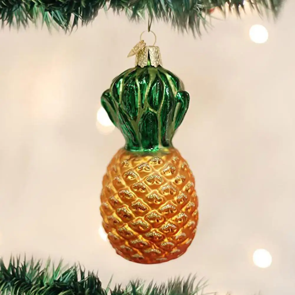 Pineapple Christmas Tree Toy Glass Fruit Baubles Christmas Tree Ornaments Decoration For Home New Year Decor Navidad 2024