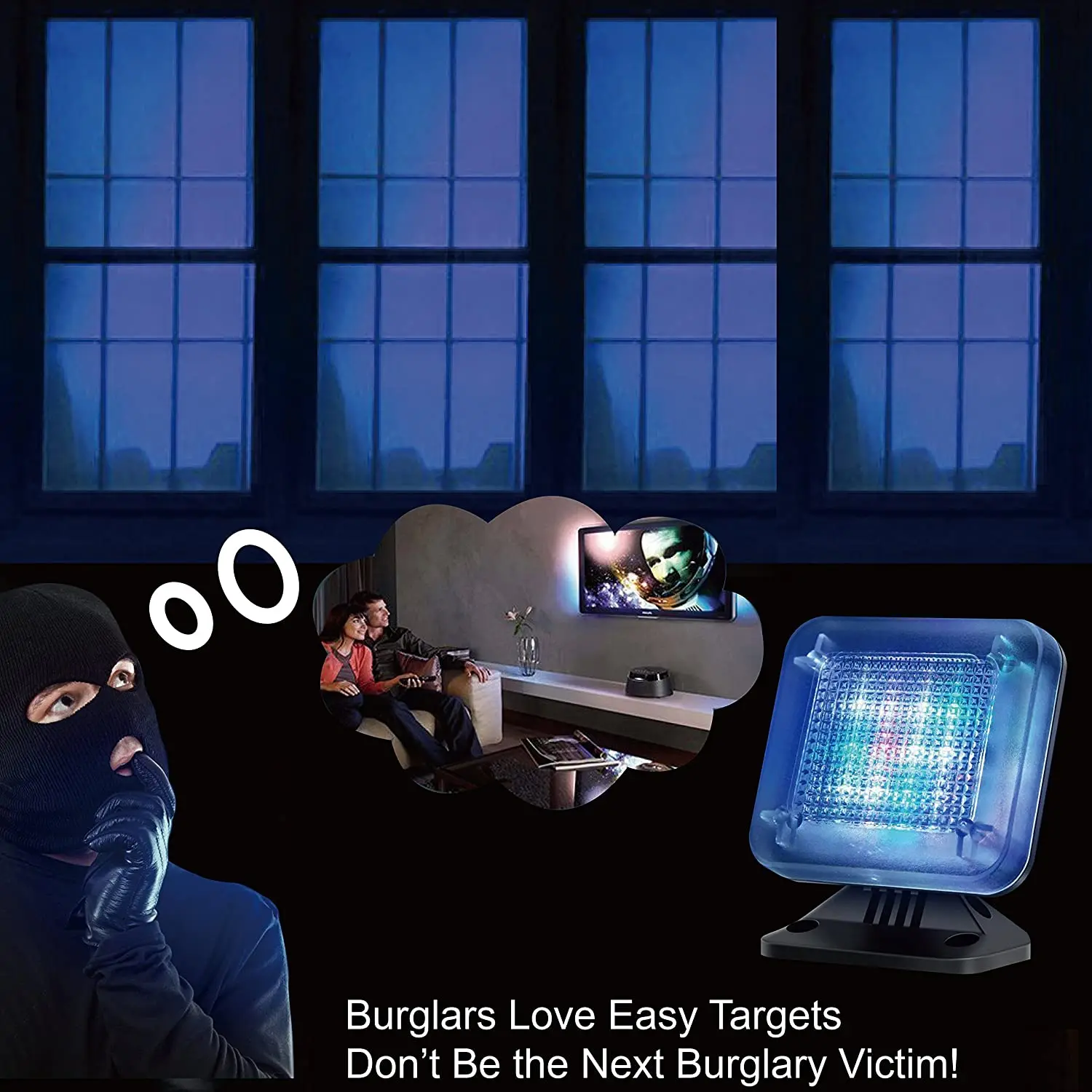 Fake TV Simulator With AC Adaptor Anti-Burglar And Theft Deterrent Home Security Timer And Sensor,EU Plug