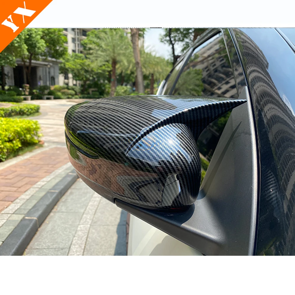 For Nissan Leaf ZE1 Hatchback 2017 2018 2019 Car Accessories ABS Carbon/Chrome Side Door Rearview turning Mirror Covers 2pcs