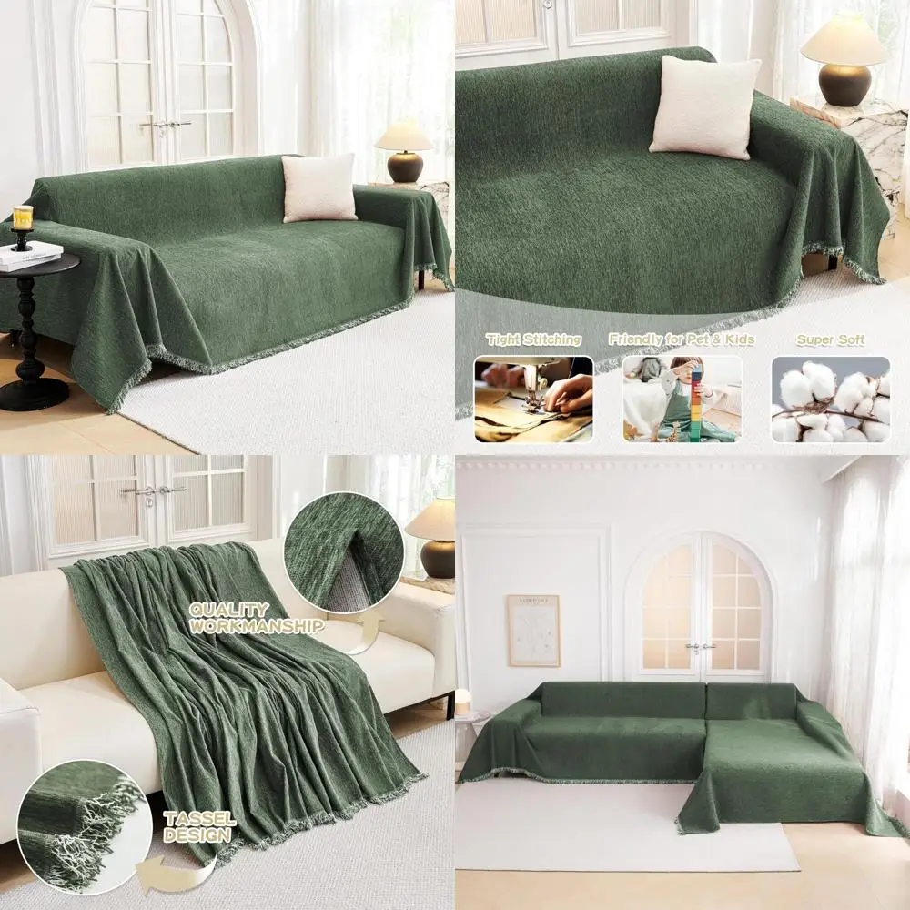 

Pet-Friendly 3-Cushion Sofa Cover, L-Shaped and Sectional Couch Covers for Home