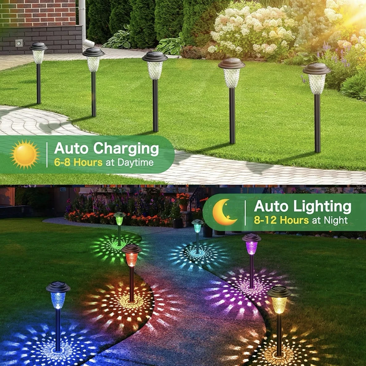 أضواء ممرات شمسية ساطعة متغيرة - مراجعة Outdoor Lighting Pathway وسعره