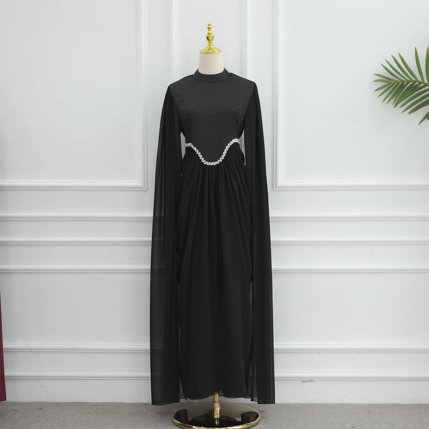 

Dubai Diamonds Abayas Women Dress Long Sleeve Evening Turkey Kaftan Muslim Dress Djellaba Jalabiya Caftan Marocain Femme Casual